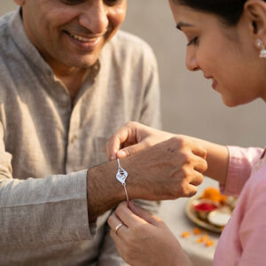 Om on the Shankh Rakhi Bracelet