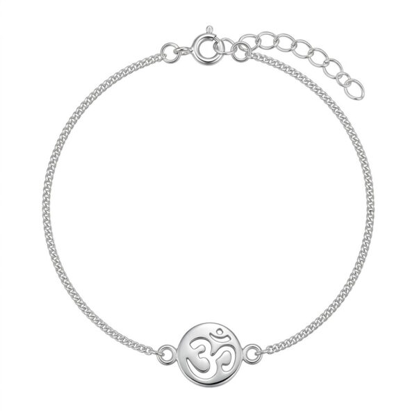 Small Om Rakhi Bracelet in Sterling Silver by Parnika Jewels