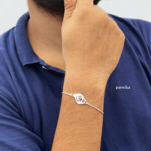 Om on the Shankh Rakhi Bracelet