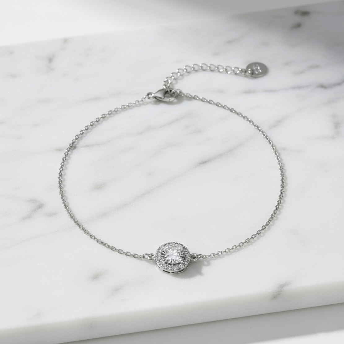 Round Halo CZ Bracelet Round Halo CZ Bracelet