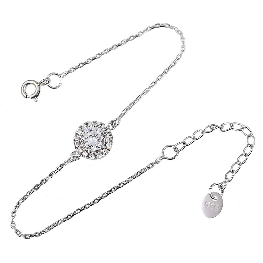 Round Halo CZ Bracelet Round Halo CZ Bracelet