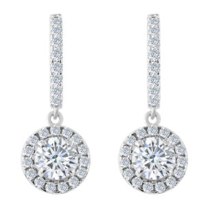 Round Halo Design Stud Earrings