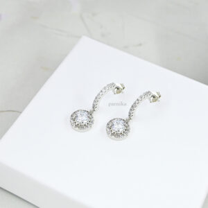 Round Halo Design Stud Earrings