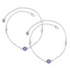Pearl Embellished Evil Eye Charm Anklet in 925 sterling silver