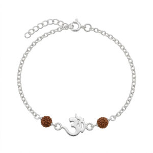 Om Rudraksh Rakhi Bracelet with sacred Rudraksh beads and Om charm