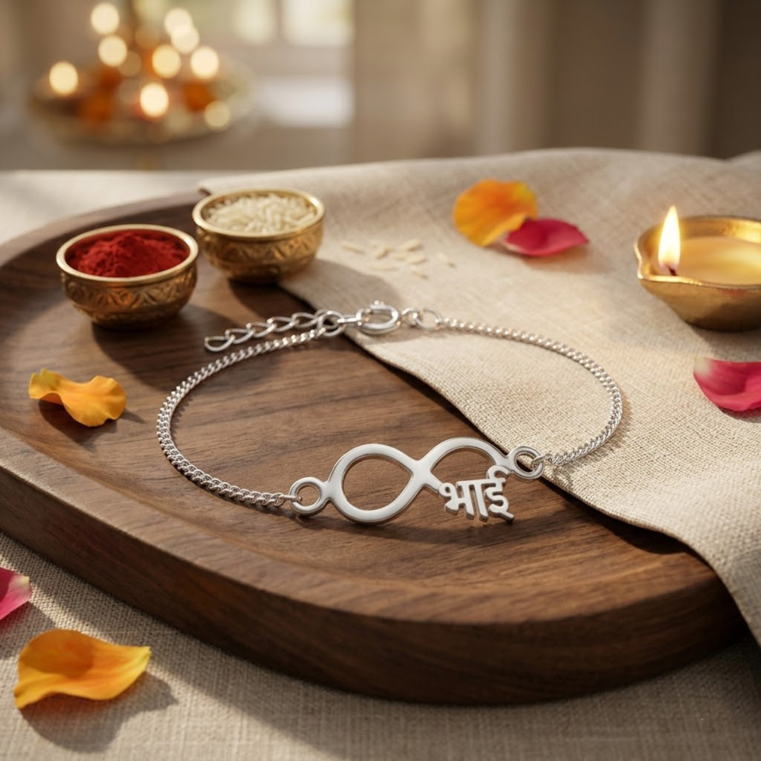 256 (4) silver rakhi bracelet