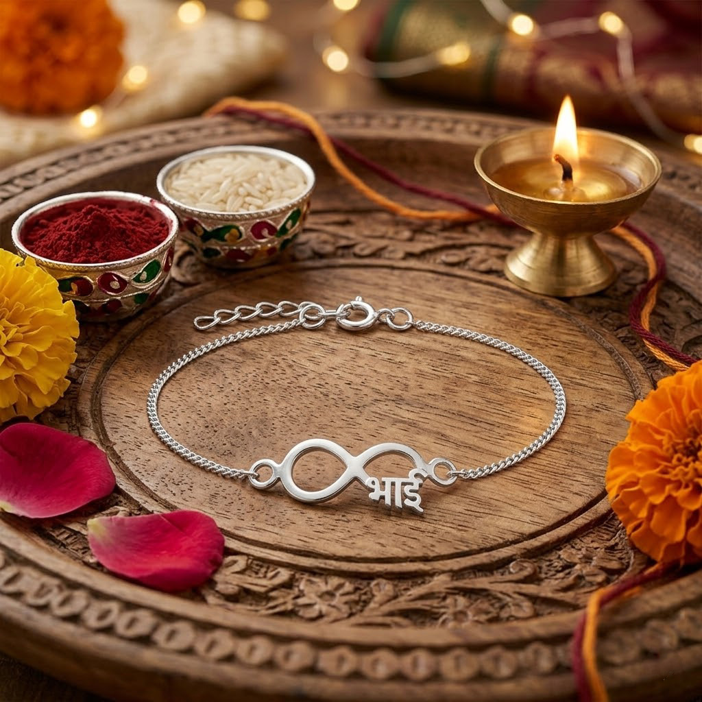 256 (5) silver rakhi bracelet
