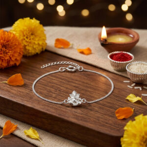 silver rakhi bracelet