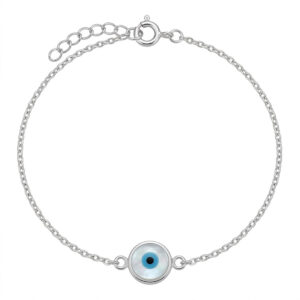 Evil Eye Rakhi Bracelet in Silver by Parnika Jewels