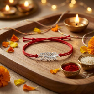 Mor Pankh Rakhi in Cotton Thread