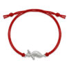 Flute with Mor Pankh Thread Silver Rakhi Bracelet by Parnika Jewels