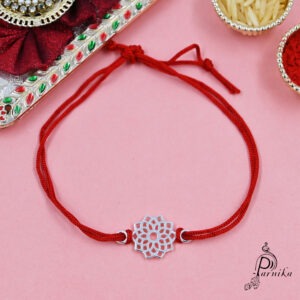 Abstract Floral Rakhi in Cotton Thread