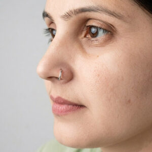silver round nose ring