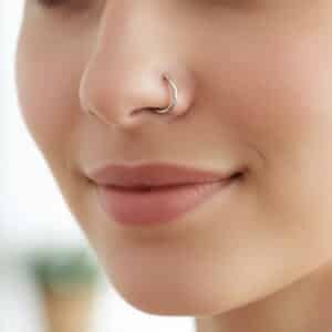 silver round nose ring
