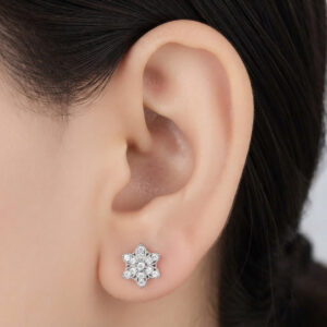 Blooming CZ Flower Earrings