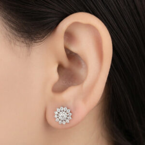 Floral Design CZ Earrings