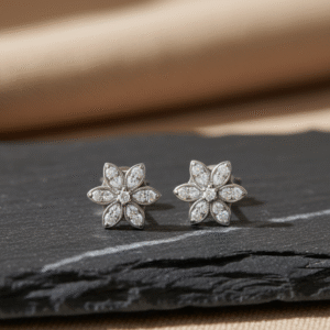 Blooming CZ Flower Earrings