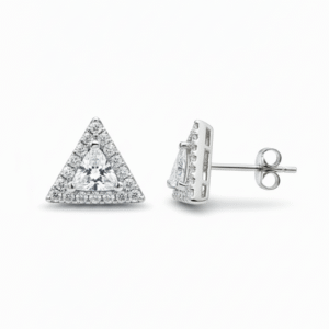 Triangle CZ Cluster Earrings