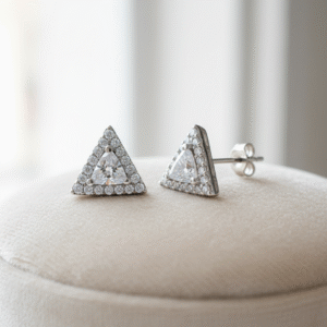 Triangle CZ Cluster Earrings