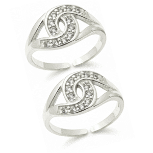 Swirl CZ Toe Rings