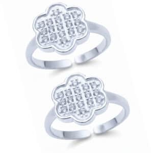 Micro CZ Flower Toe Rings