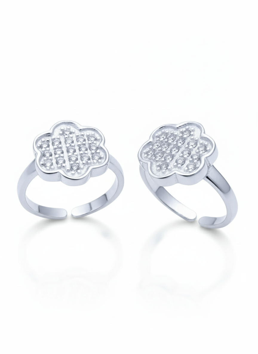 Micro CZ Flower Toe Rings Micro CZ Flower Toe Rings