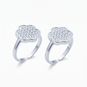 Micro CZ Flower Toe Rings