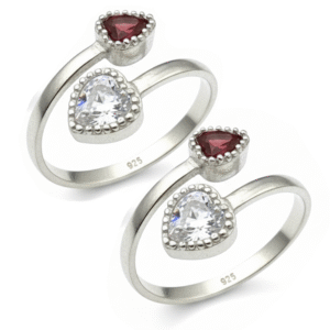 Top Open Heart Toe Rings