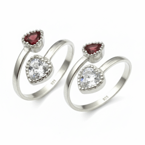 Top Open Heart Toe Rings