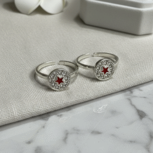 Star Enamel CZ Toe Rings