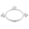 Bell Charms Baby Bangle - Oval silver bangle with decorative bell charms for babies