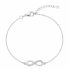 dainty infinity bracelet with cz stones on delicate chain
