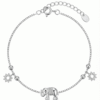 Elephant star charm bracelet with decorative charms and adjustable box chain design