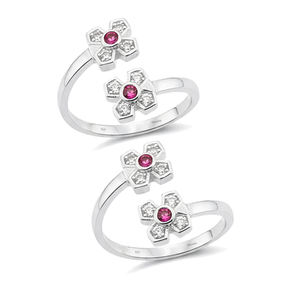 Top Open CZ Adjustable Toe Ring