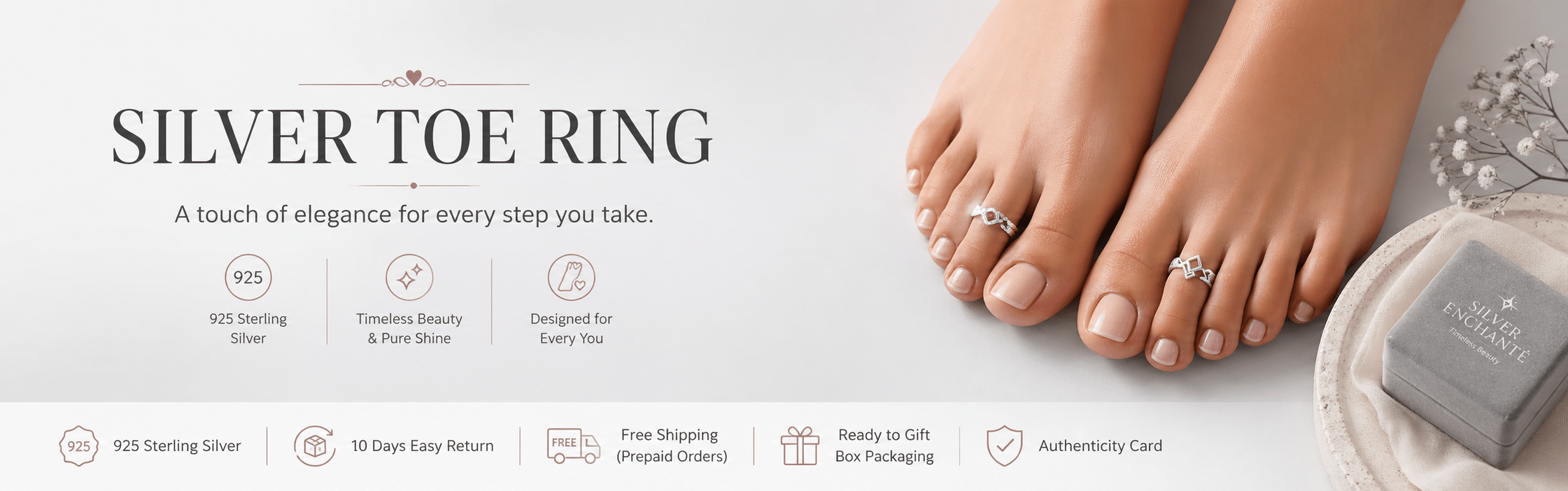Silver Toe Ring By Parnika Jewels