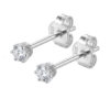 round cz solitaire studs earrings 2mm to 8mm