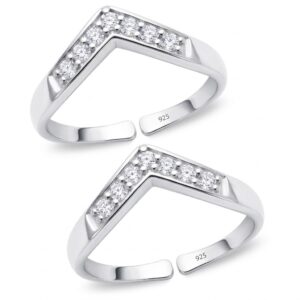 Pavé Chevron Toe Rings