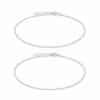 Pair of fine silver anklets with tiny ball details, clasps and extension chains