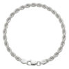 925 Sterling Silver twisted rope chain bracelet with a polished finish and lobster clasp.