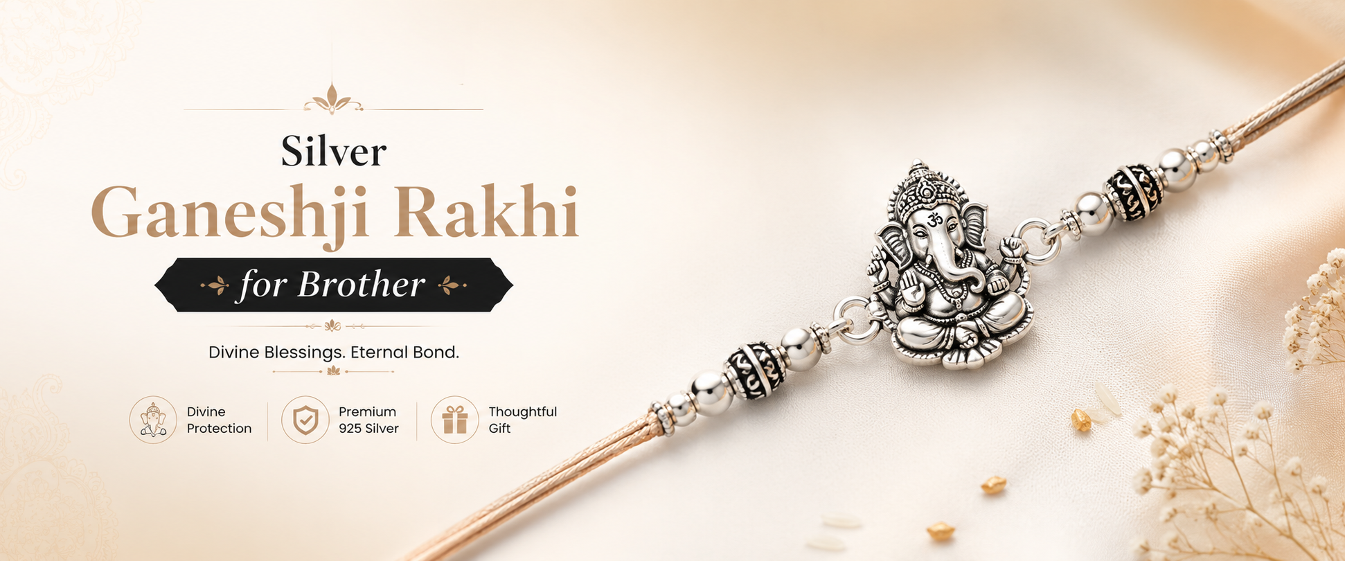 Buy Ganeshji Silver Rakhi Online by Parnika Jewels