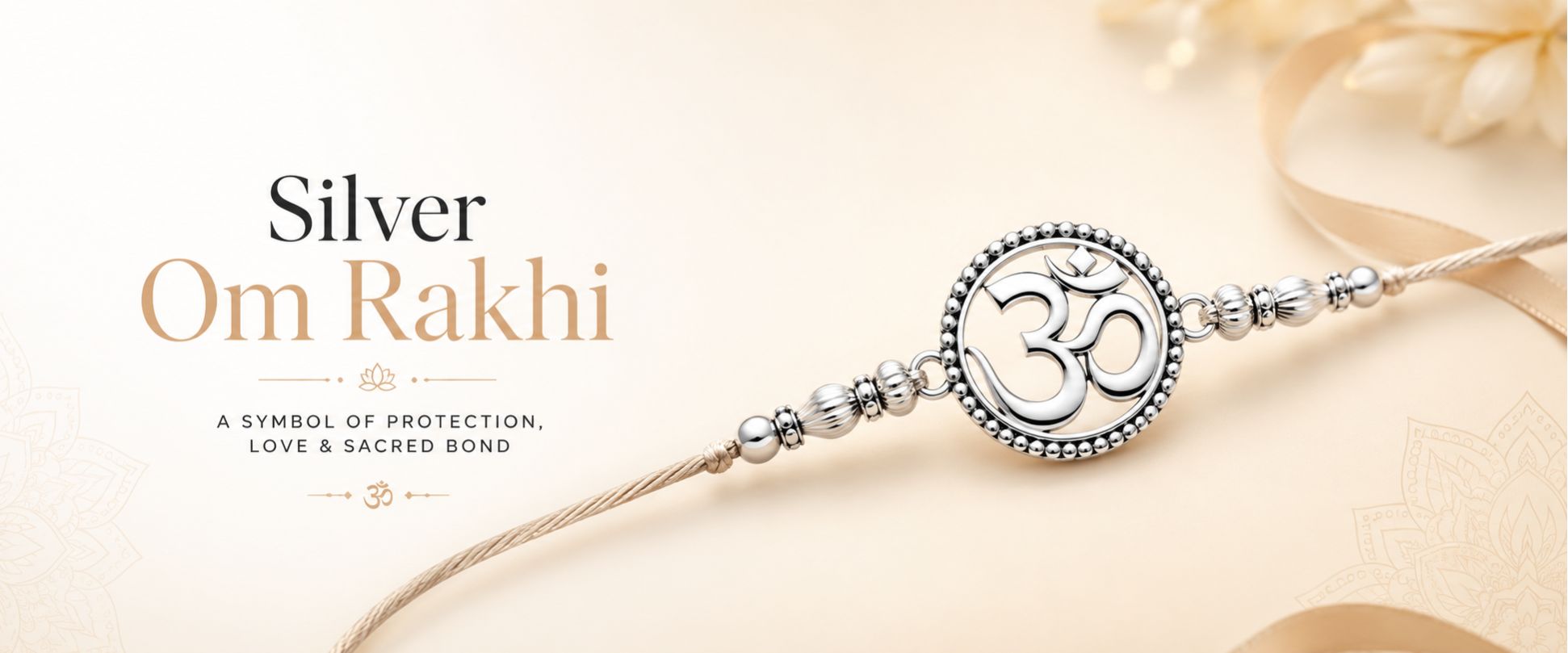 Buy Silver Om Rakhi