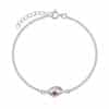 925 Sterling Silver Enamel Shankh Rakhi Bracelet featuring a polished shankh motif with a red enamel accent, fine chain, spring ring clasp, and adjustable extension chain.