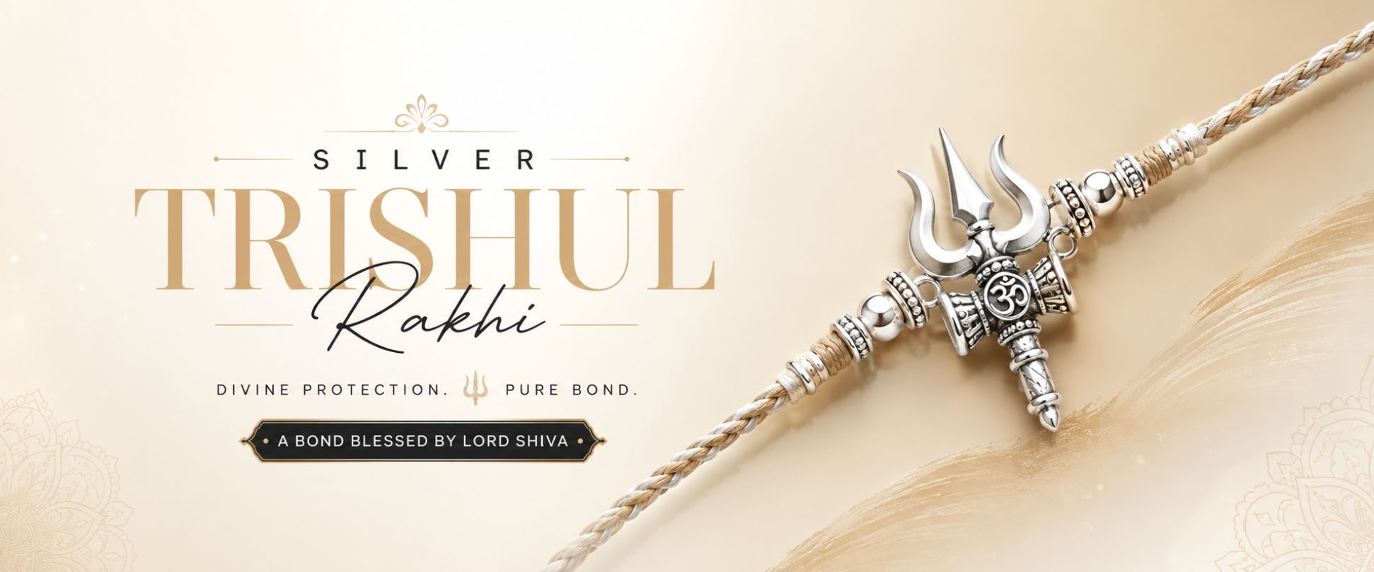 Silver Mahakal Trishul Rakhi