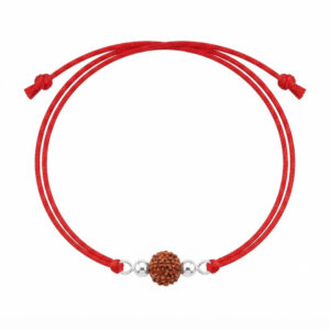 Rudraksha thread rakhi with 925 sterling silver balls